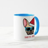 Funny Light Fawn Frenchie Santa Paws Kerstmis Mok (Voorkant rechts)