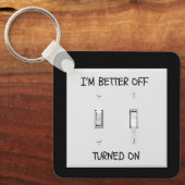 Funny Light Switch ingeschakeld Sleutelhanger (Voorkant)