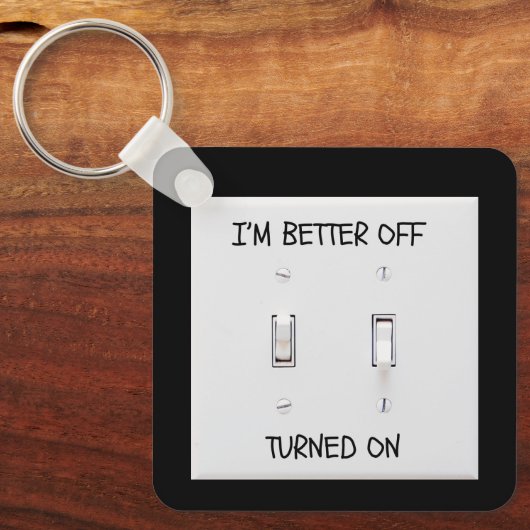 Funny Light Switch ingeschakeld Sleutelhanger (Voorkant)