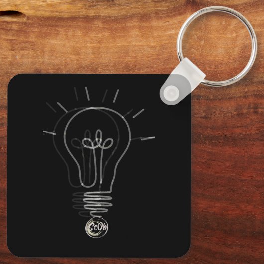 Funny Light Switch ingeschakeld Sleutelhanger (Achterkant)