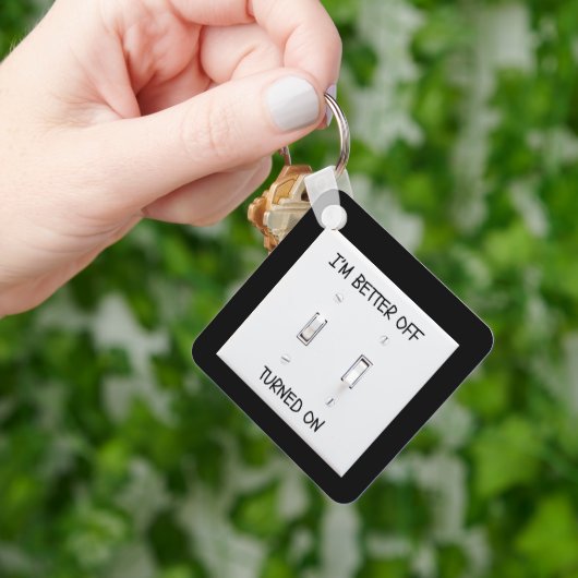 Funny Light Switch ingeschakeld Sleutelhanger (Hand)
