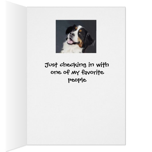 Funny Lighthearted Thinking of You Cute Dog (Binnen (Rechts))