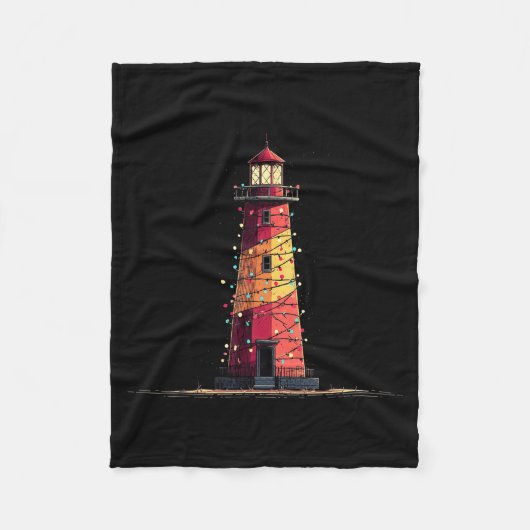 Funny Lighthouse Christmas Graphics Lights Lover Fleece Deken (Voorkant)