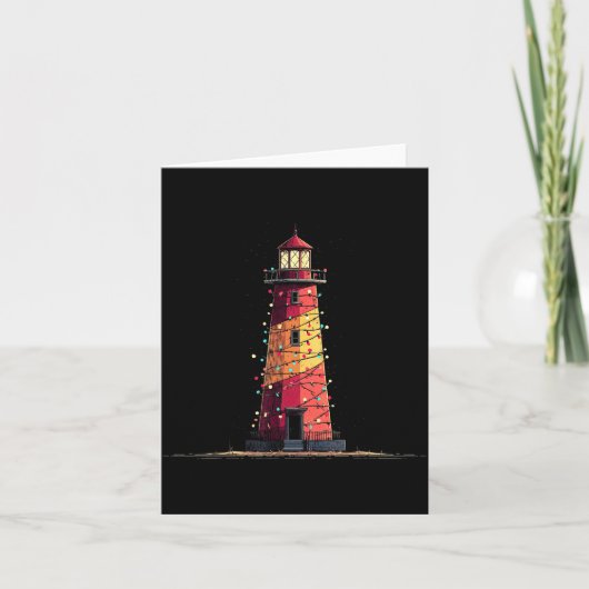 Funny Lighthouse Christmas Graphics Lights Lover Kaart (Voorkant)