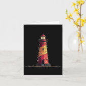 Funny Lighthouse Christmas Graphics Lights Lover Kaart (Gele Bloem)