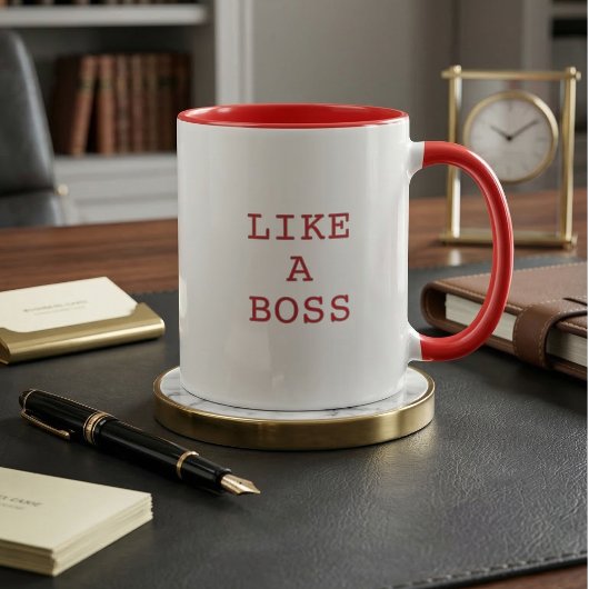Funny Like a Boss Quote Two Tone Coffee Mug Mok