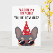 Funny Lila Tan French Bulldog Birthday Card Kaart (Gele Bloem)