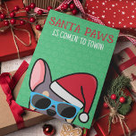 Funny Lila Tan Frenchie Santa Paws Kerstmis Kaart<br><div class="desc">Als je iemand kent die van franse stierenhonden houdt en een goed gevoel voor humor heeft, dan is deze grappige kerstkaart ideaal voor het sturen naar hen tijdens de feestelijke vakantie. Het ontwerp is voorzien van een cartoon-achtige illustratie van een lila en beige, gekleurde franse buldog met een rode kersthoed...</div>