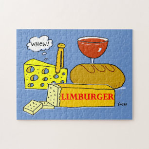 Funny Limburger Cheese and Wine Cartoon Legpuzzel
