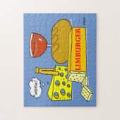 Funny Limburger Cheese and Wine Cartoon Legpuzzel (Verticaal)