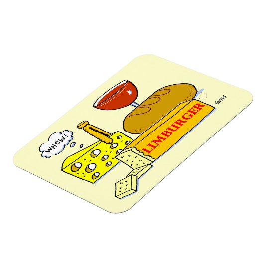 Funny Limburger Cheese Cartoon Large Magnet Magneet (Linkerzijde)