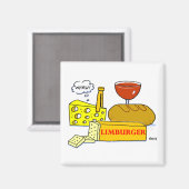 Funny Limburger Cheese Cartoon Tasting Party Favor Magneet (Voorkant / Achterkant)