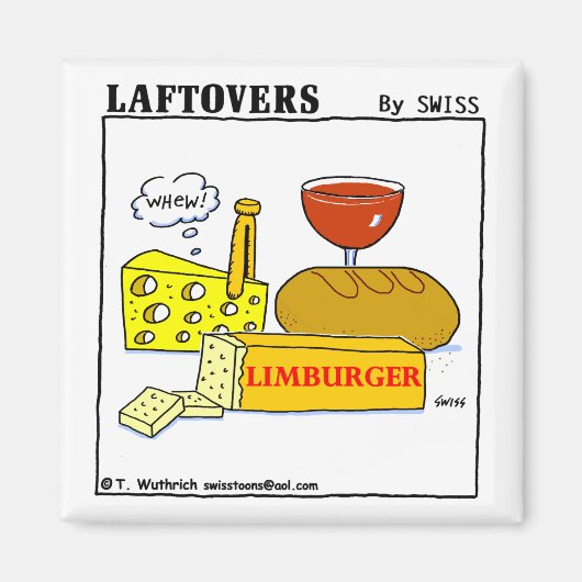 Funny Limburger Smelly Cheese Cartoon Laftovers Magneet (Voorkant)