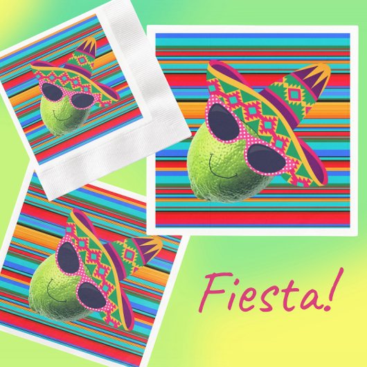 Funny Lime With Sombrero Party Servet