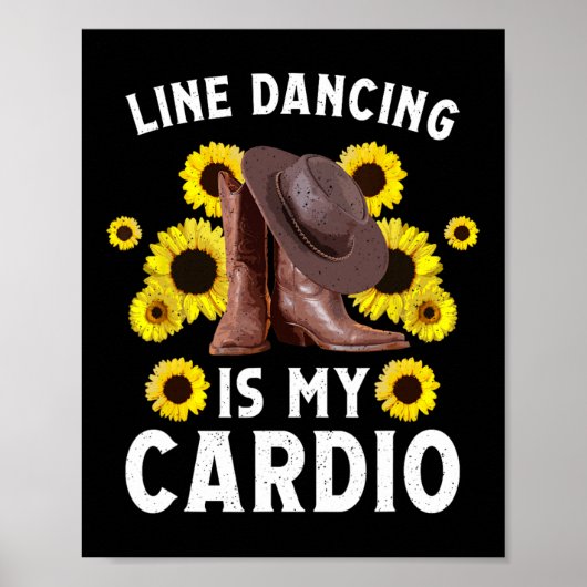 Funny Line Dancing Art voor Vrouwen Mannen Line Da Poster (Voorkant)