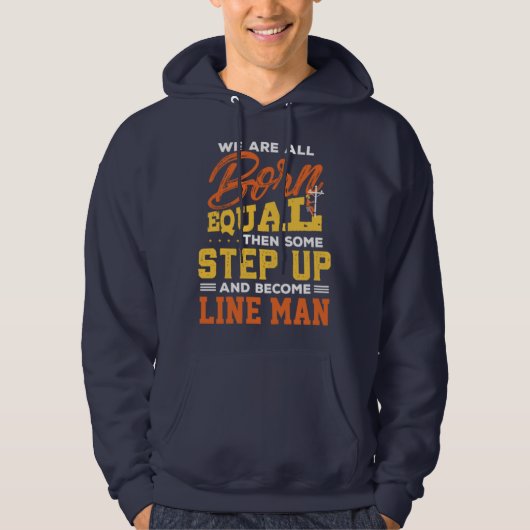 Funny Line Man Power Lineman Gift Idea Hoodie (Voorkant)
