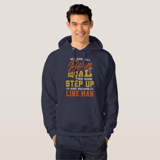Funny Line Man Power Lineman Gift Idea Hoodie (Voorkant volledig)