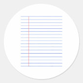 Funny Lined Notebook Paper Matching Group Hallowee Ronde Sticker (Voorkant)