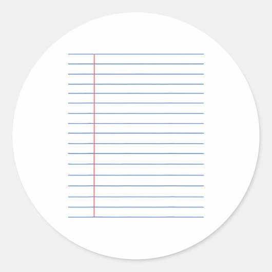 Funny Lined Notebook Paper Matching Group Hallowee Ronde Sticker (Voorkant)