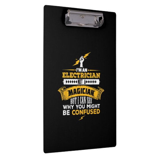 Funny Lineman geeft een elektricien Klembord (Rechts)