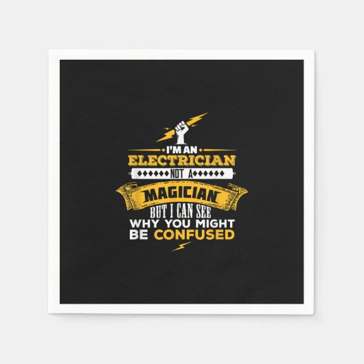 Funny Lineman geeft een elektricien Servet (Voorkant)