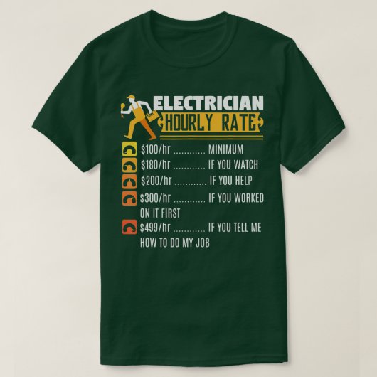 Funny Lineman geeft een elektricien T-shirt (Design voorkant)