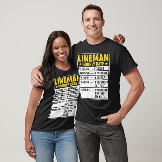 Funny Lineman Gift Lineman Gezegden Hourly Rate Gi T-shirt (Unisex)
