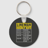 Funny Lineman Hourly Rate Sleutelhanger (Voorkant)