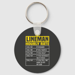 Funny Lineman Hourly Rate Sleutelhanger