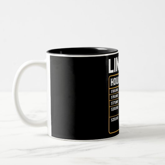 Funny Lineman Hourly Rate Two-Tone Coffee Mok (Links)