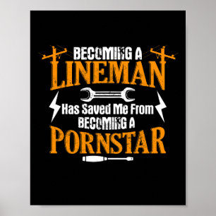 Funny Lineman Vader Mannen Electric Cable Lineman Poster