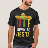 Funny Lines Down Fiesta Mexican Mexico Happy Cinco T-shirt (Voorkant)