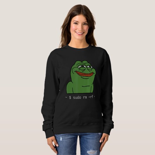 Funny Linux Meme Tux Sudo rm rf voor Linux System Trui (Voorkant volledig)