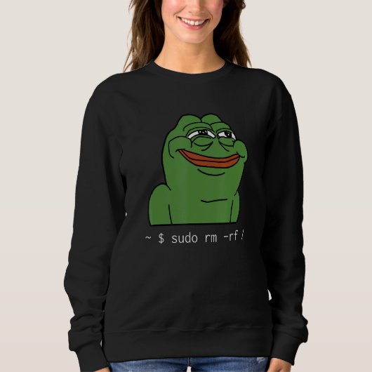 Funny Linux Meme Tux Sudo rm rf voor Linux System Trui (Voorkant)