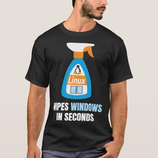 Funny Linux Windows Cleaner Classic T-Shirt (Voorkant)