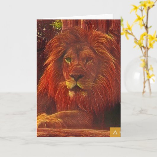 Funny Lion Birthday Card Kaart (Gele Bloem)