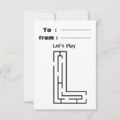 Funny LION Coloring Maze Classroom Valentine Card Bedankkaart (Achterkant)