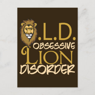 Funny Lion Gold op Brown Briefkaart
