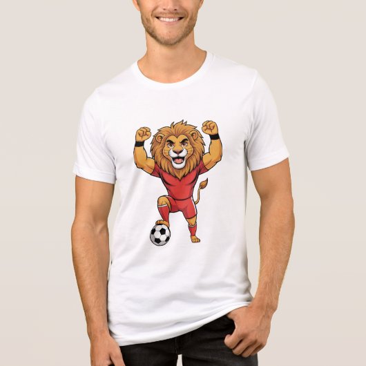 Funny Lion King plays football Tri-Blend Shirt (Voorkant)