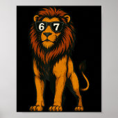 Funny Lion Sungles 67 Six Seven Meme  Poster (Voorkant)