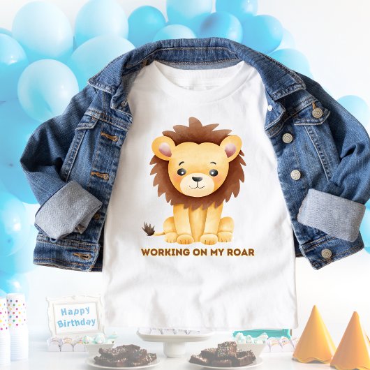 Funny Lion Werken aan mijn Roar Kinder Shirts