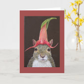 Funny Lisa de eekhoorn wenskaart Kaart (Gele Bloem)