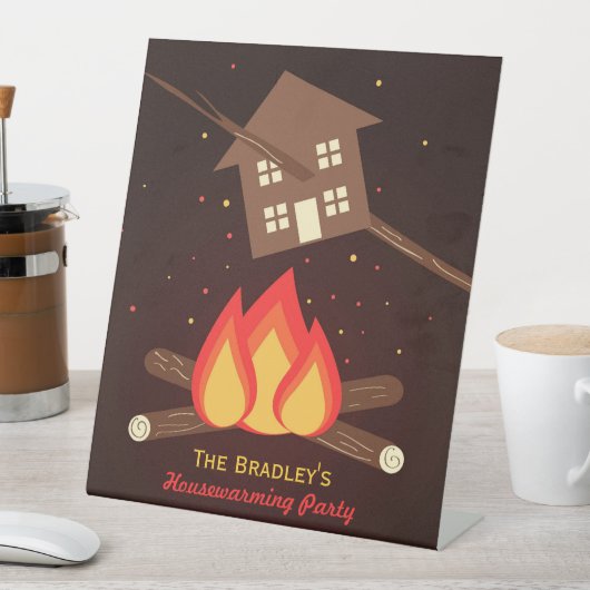 Funny Literal Housewarming Party Reclamebord Met Voetstuk (Insitu)