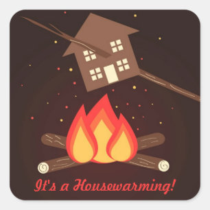 Funny Literal Housewarming Party Vierkante Sticker