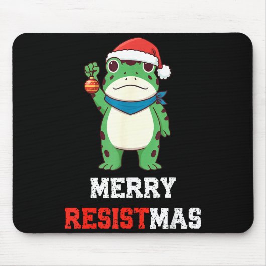 Funny Litical Frog Christmas Merry Resistmas 2025 Muismat (Voorkant)