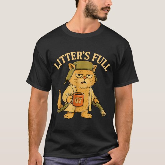 Funny Litter’s Full Cat Parody 67 Six Seven Meme  T-shirt (Voorkant)