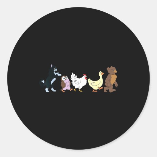 Funny Little Bear Birthday Graphic Y2k Bears Lover Ronde Sticker (Voorkant)