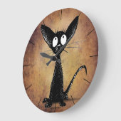 Funny Little Black Cat Grote Klok (Hoek)