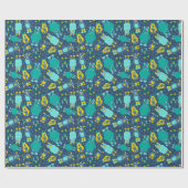 Funny Little Cartoon Monsters Jongens Verjaardag Cadeaupapier (Vlak)