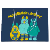 Funny Little Cartoon Monsters Jongens Verjaardag Groot Cadeauzakje (Voorkant)